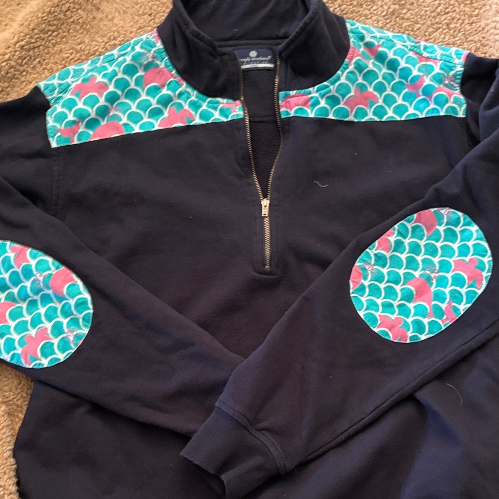 Simply Southern Navy Jacket with Pink and Teal Accents